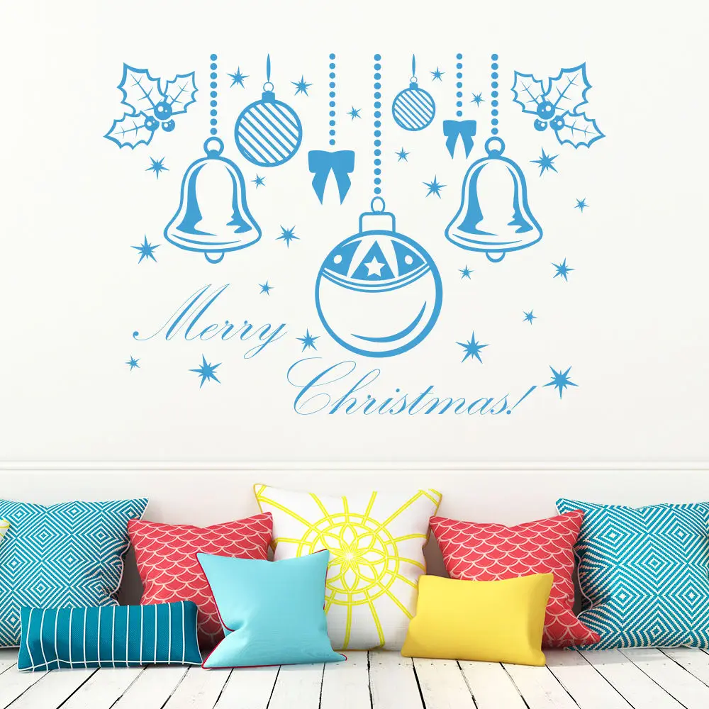 

Merry Christmas Snow Ball Removable Home Vinyl Window Wall Stickers Decor Store Glass Window Stickers New Year Decoration D768