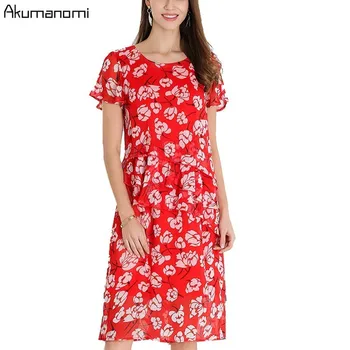 Summer Chiffon Dress Women Clothing O-neck Flare Short Sleeve Ruffles Mid-Calf Print Dress Plus Size 5XL 4XL 3XL 2XL XL L M New
Summer Chiffon Dress Women Clothing O-neck Flare Short Sleeve Ruffles Mid-Calf Print Dress Plus Size 5XL 4XL 3XL 2XL XL L M New