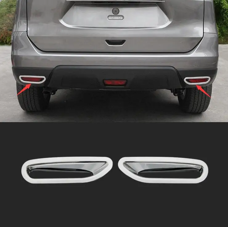 

For Nissan X TRAIL X-trail Xtrail T32 Rogue 2014 2015 Foglight Reflector ABS Chrome Rear Fog Light Lamp Cover Trims