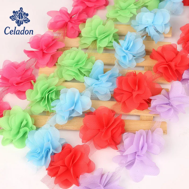 24 head 3D Chiffon Cluster Flowers Lace Dress Decoration Lace Fabric Applique Trimming Sewing Supplies 2yards
24 head 3D Chiffon Cluster Flowers Lace Dress Decoration Lace Fabric Applique Trimming Sewing Supplies 2yards