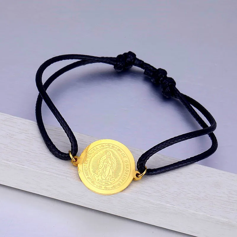 Religious Gold Guadalupe's Virgin Bracelet Women Stainless Steel Link Chain Catholic Medal Charm Bracelet Bangle Vintage Jewelry
Religious Gold Guadalupe's Virgin Bracelet Women Stainless Steel Link Chain Catholic Medal Charm Bracelet Bangle Vintage Jewelry