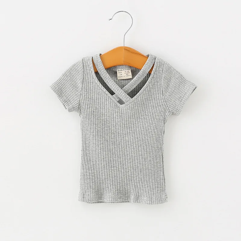 Wholesale 2018 Girls Shirts Birthday Toddler Girl Tiny Cottons Baby Summer Grey Top New Born Clothes | Детская одежда и обувь