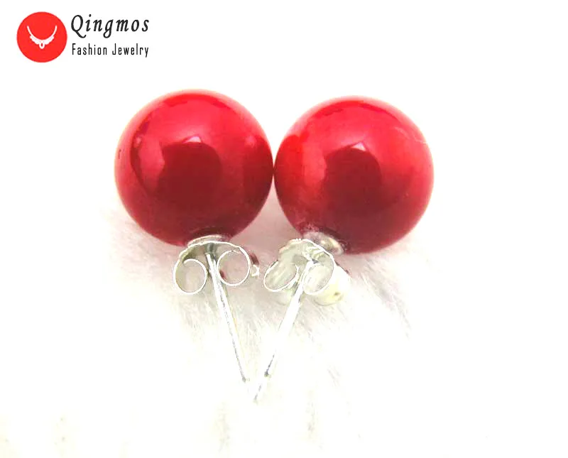 Qingmos Natural Red Coral Earrings for Women with 9-10mm Round Coral Earring Jewelry Stering Silver 925 Stud Earring ear115
Qingmos Natural Red Coral Earrings for Women with 9-10mm Round Coral Earring Jewelry Stering Silver 925 Stud Earring ear115