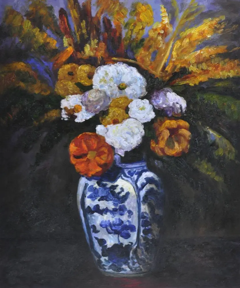 Hand Painted Paul Cezanne Oil Painting on Canvas Dahlias Flower Painting Still Life Wall Decor Art for Dining Room 50x60cm
Hand Painted Paul Cezanne Oil Painting on Canvas Dahlias Flower Painting Still Life Wall Decor Art for Dining Room 50x60cm