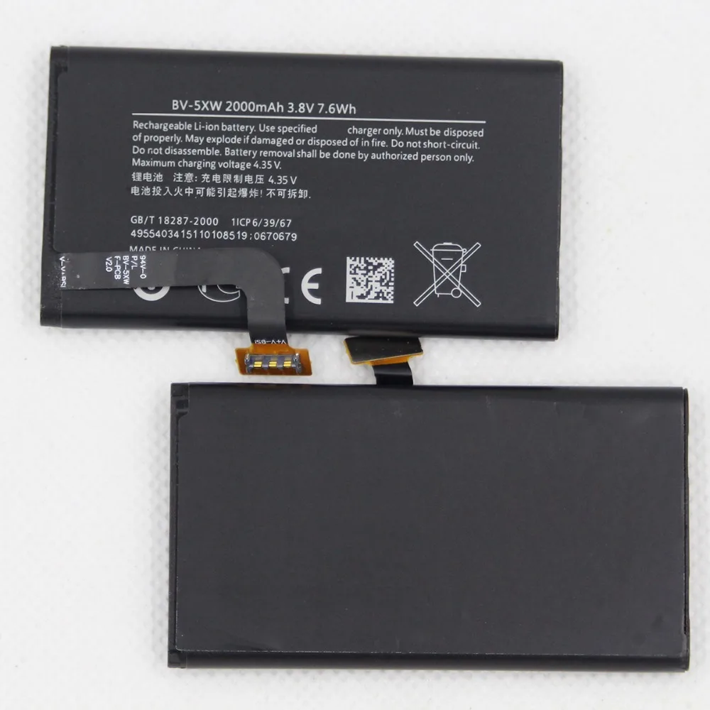 20pcs/lot New Mobile Phone Replacement Battery BV 5XW For Nokia Lumia 1020 EOS BV-5XW 2000mAh Internal Lithium Phone Battery
20pcs/lot New Mobile Phone Replacement Battery BV 5XW For Nokia Lumia 1020 EOS BV-5XW 2000mAh Internal Lithium Phone Battery