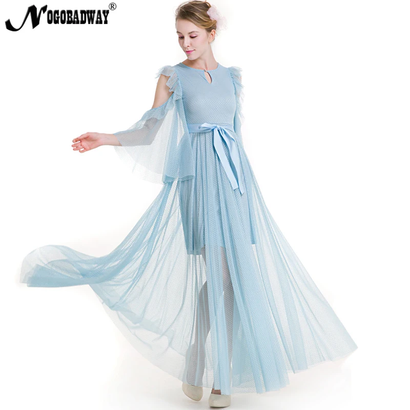 NOGOBADWAY transparent plus size blue long party dress women summer 2019 floor length mesh maxi dresses flare sleeve new arrival
NOGOBADWAY transparent plus size blue long party dress women summer 2019 floor length mesh maxi dresses flare sleeve new arrival