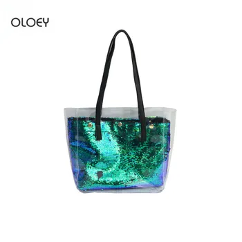 OLOEY New women's fashion shoulder bag Simple tote bag Large-capacity handbag Transparent sequins beaded decoration
OLOEY New women's fashion shoulder bag Simple tote bag Large-capacity handbag Transparent sequins beaded decoration