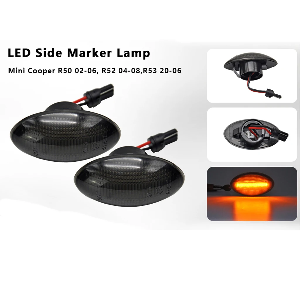 2PCS Smoked lens Amber LED side marker light turn sigal lamp FOR MINI COOPER R50 R52 R53 2002-2006
2PCS Smoked lens Amber LED side marker light turn sigal lamp FOR MINI COOPER R50 R52 R53 2002-2006
