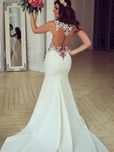 Alexzendra White Mermaid Sexy Wedding Dress 2019 Customize Applique Illusion Back Bridal Gown Plus Size vestido de novia
Alexzendra White Mermaid Sexy Wedding Dress 2019 Customize Applique Illusion Back Bridal Gown Plus Size vestido de novia
