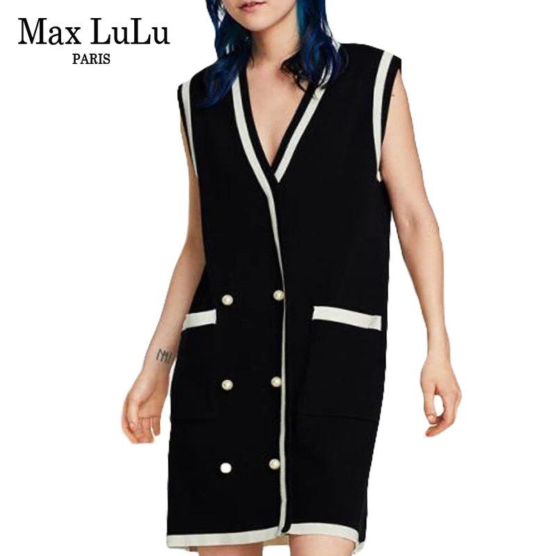 Max LuLu Luxury Korean Fashion Sexy Ladies Sleeveless Cardigan Womens Pearl Long Sweaters V Neck Winter Knitted Woman Clothes
Max LuLu Luxury Korean Fashion Sexy Ladies Sleeveless Cardigan Womens Pearl Long Sweaters V Neck Winter Knitted Woman Clothes