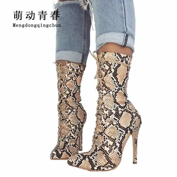 New Women Ankle Strp Boots 2018 Fashion Pointed Toe Lace Up Snake Print Boots Women Cross Tie Autumn Winter Boots Plus Size
New Women Ankle Strp Boots 2018 Fashion Pointed Toe Lace Up Snake Print Boots Women Cross Tie Autumn Winter Boots Plus Size