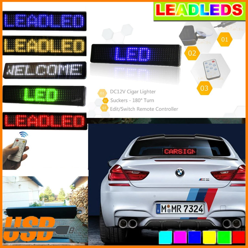 Led Car display screen 7X41 pixels Diy kit 23CM DC5V ~ DC12V Car LED Sign Remote Control Programmable Rolling information
Led Car display screen 7X41 pixels Diy kit 23CM DC5V ~ DC12V Car LED Sign Remote Control Programmable Rolling information