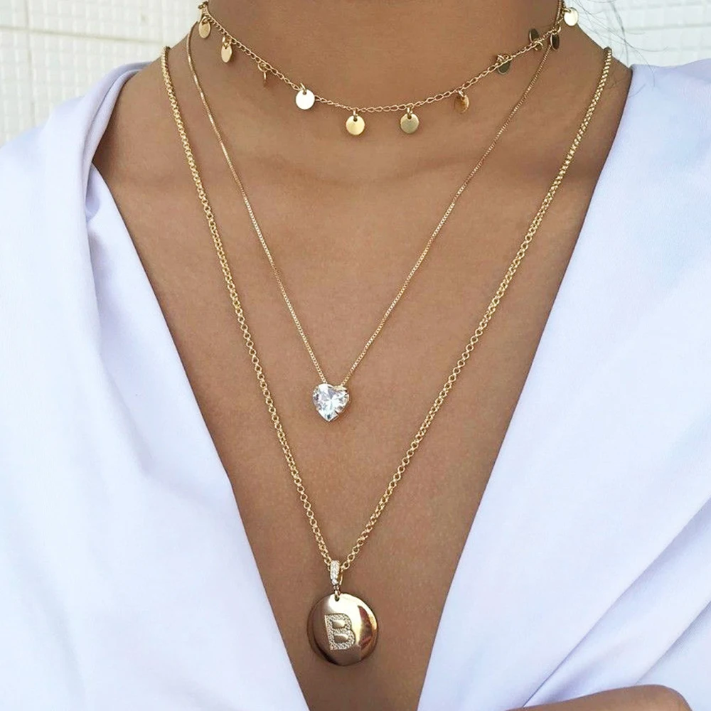 Women Exquisite Necklace Crystal Heart Letter Pendant Multilayer Clavicle Chain Party Charm Jewelry Gift Accessories Lover Gifts
Women Exquisite Necklace Crystal Heart Letter Pendant Multilayer Clavicle Chain Party Charm Jewelry Gift Accessories Lover Gifts