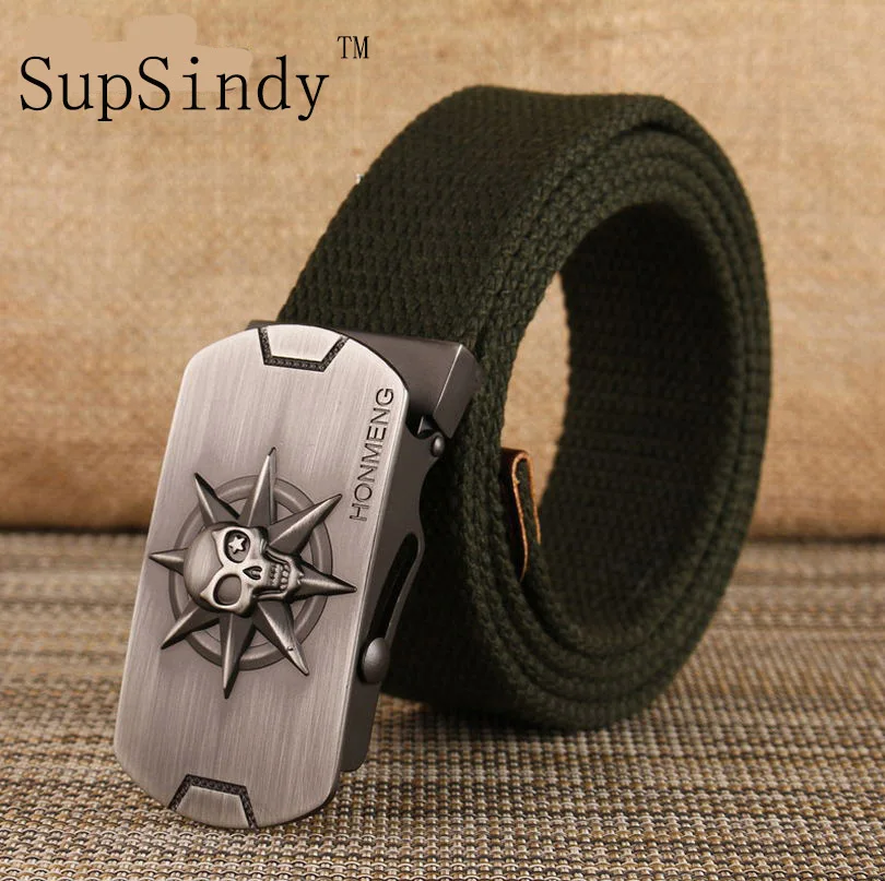 SupSindy Men's Canvas belts Danger Skull metal buckle military jeans belt Fashion leisure thicken belt new design Army green 120
SupSindy Men's Canvas belts Danger Skull metal buckle military jeans belt Fashion leisure thicken belt new design Army green 120
