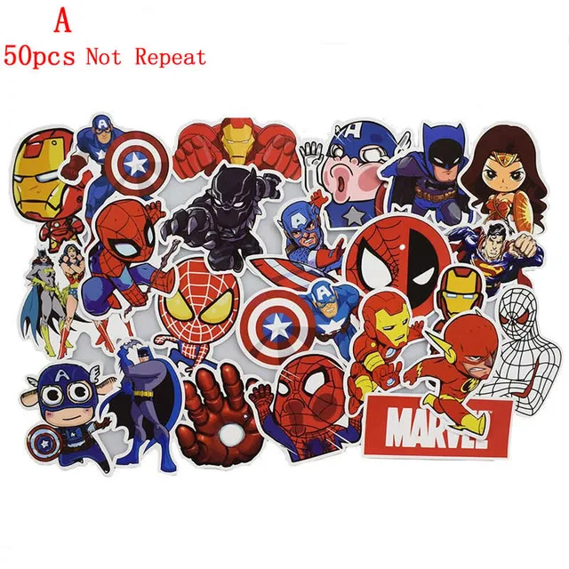 50 Pcs SuperHero Cartoon Vinyl Stickers for Fashion Street graffiti Laptop Motorcycle Bike Car Styling Home Decals Cool Sticker
50 Pcs SuperHero Cartoon Vinyl Stickers for Fashion Street graffiti Laptop Motorcycle Bike Car Styling Home Decals Cool Sticker
