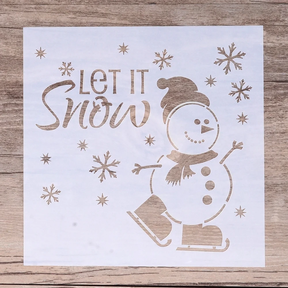 13 см DIY Craft Let it Snow Snowman рождественские трафареты для скрапбукинга живописи
