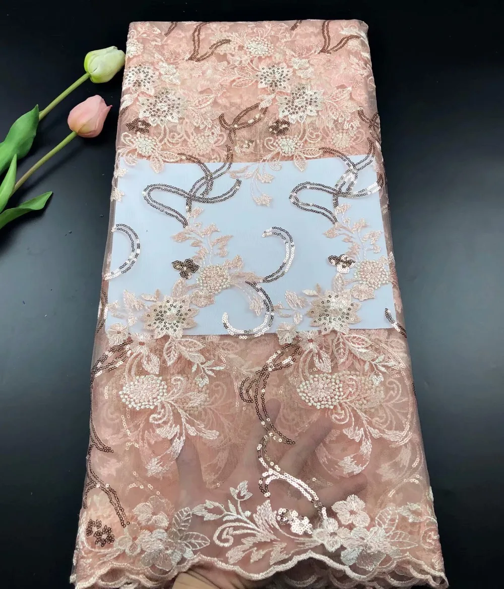 2019 New Peach High Quality French Net Lace Fabric African Tulle Mesh Lace With Sequins Embroidered Lace Fabric For Party Dress
2019 New Peach High Quality French Net Lace Fabric African Tulle Mesh Lace With Sequins Embroidered Lace Fabric For Party Dress