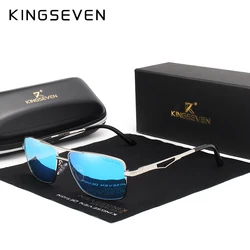 KINGSEVEN брендовые классические квадратные пластиковые поляризационные мужские солнцезащитные очки для вождения рыбалки алюминиевые очки ...