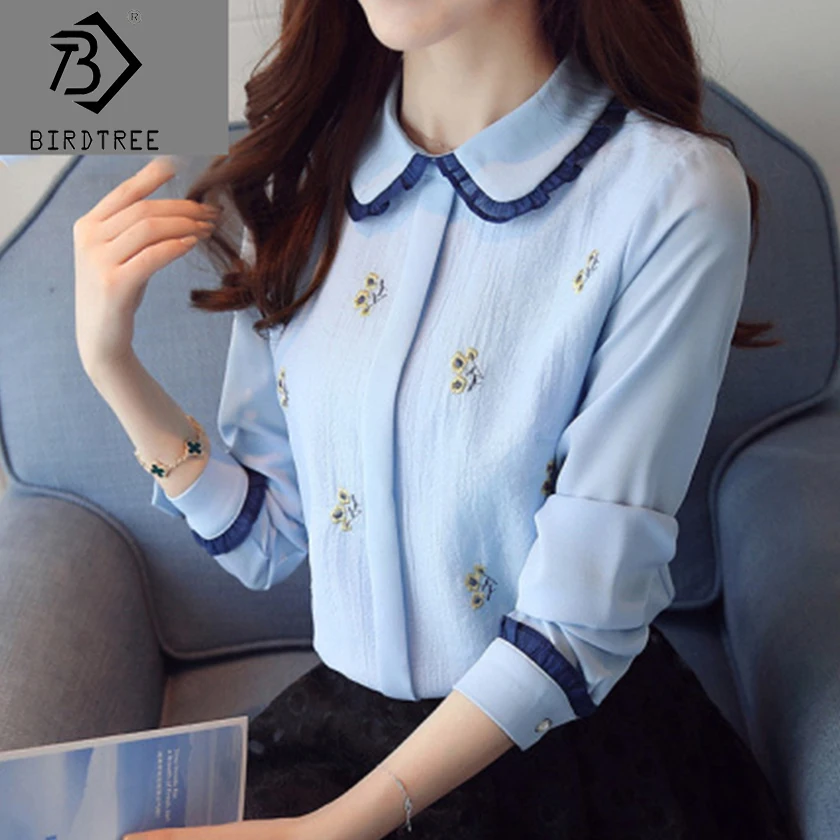 2019 Spring Women Embroidery Flower Shirt Blouse Turn Down Collar Long Sleeve New Korean Style Female Causal Top Hot T8D411C
2019 Spring Women Embroidery Flower Shirt Blouse Turn Down Collar Long Sleeve New Korean Style Female Causal Top Hot T8D411C