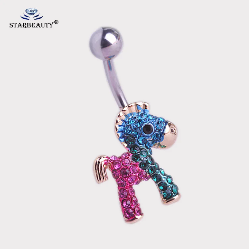 Starbeauty Cute Horse Belly Piercing Ombligo Sexy Navel Piercing Nombril Crystal Belly Button Rings Body Jewelry Party Pircing
Starbeauty Cute Horse Belly Piercing Ombligo Sexy Navel Piercing Nombril Crystal Belly Button Rings Body Jewelry Party Pircing