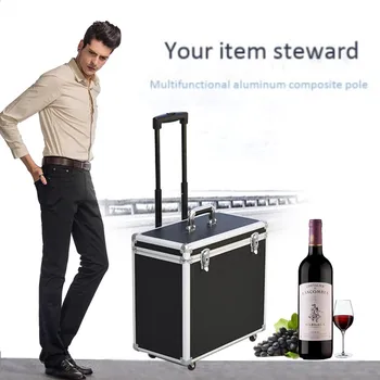 Multifunctional aluminum frame trolley case red wine glass Toolbox storage box universal travel suitcase bag 4 wheel luggage abs
Multifunctional aluminum frame trolley case red wine glass Toolbox storage box universal travel suitcase bag 4 wheel luggage abs