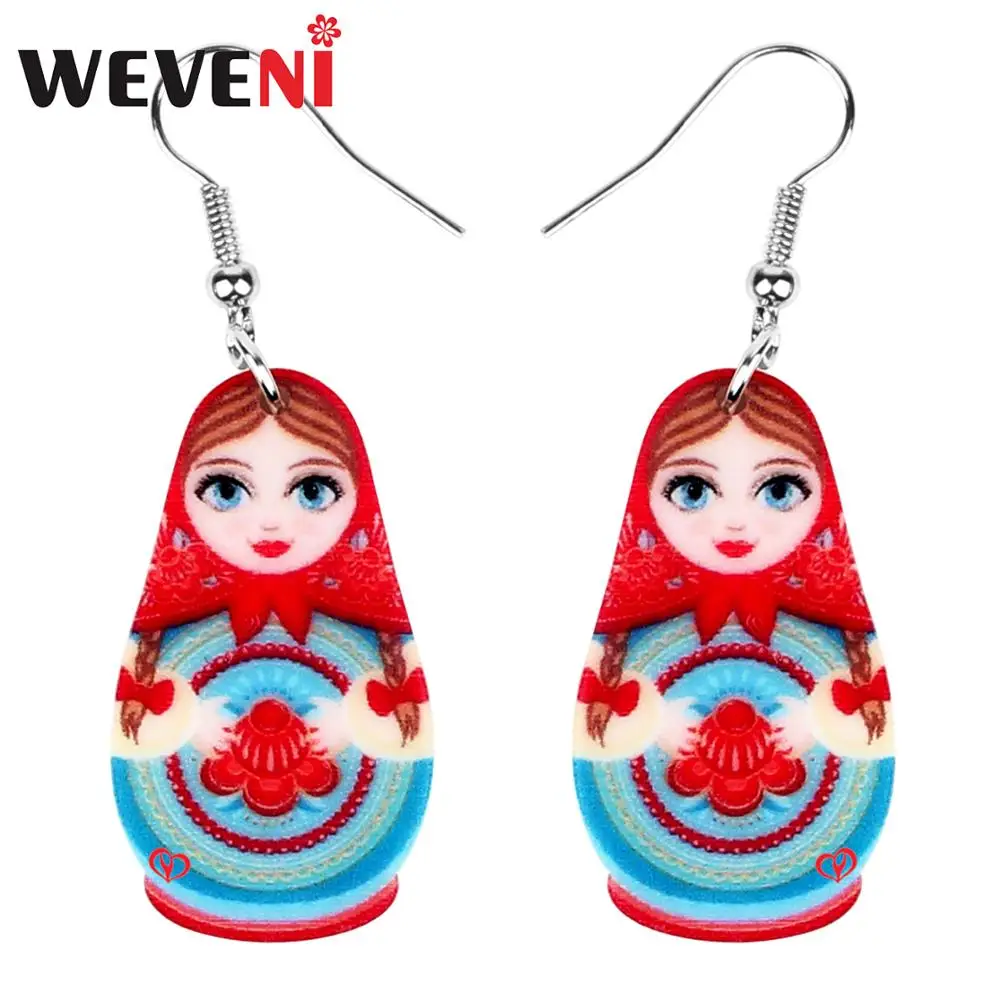 WEVENI Acrylic Cute Russian Doll Red Printing Earrings Dangle Drop Fashion Vintage Jewelry For Women Girls Gift Decoration
WEVENI Acrylic Cute Russian Doll Red Printing Earrings Dangle Drop Fashion Vintage Jewelry For Women Girls Gift Decoration