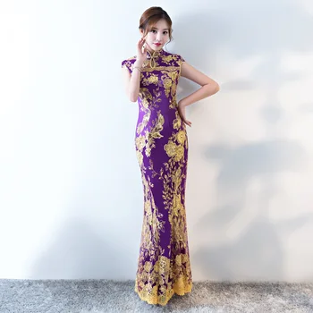 Sexy Lace Floral Women Long Cheongsam Elegant Short Sleeve Mermaid Dress Classic Mandarin Collar Chinese Style Qipao Vestidos
Sexy Lace Floral Women Long Cheongsam Elegant Short Sleeve Mermaid Dress Classic Mandarin Collar Chinese Style Qipao Vestidos