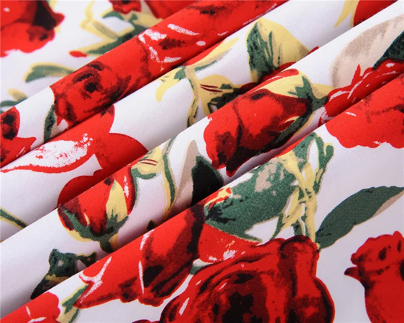 Kostlish Floral Print Summer Dress Women Sleeveless 50s Tunic Vintage Dress With Belt 2017 Elegant Swing Party Dresses Sundress (53)