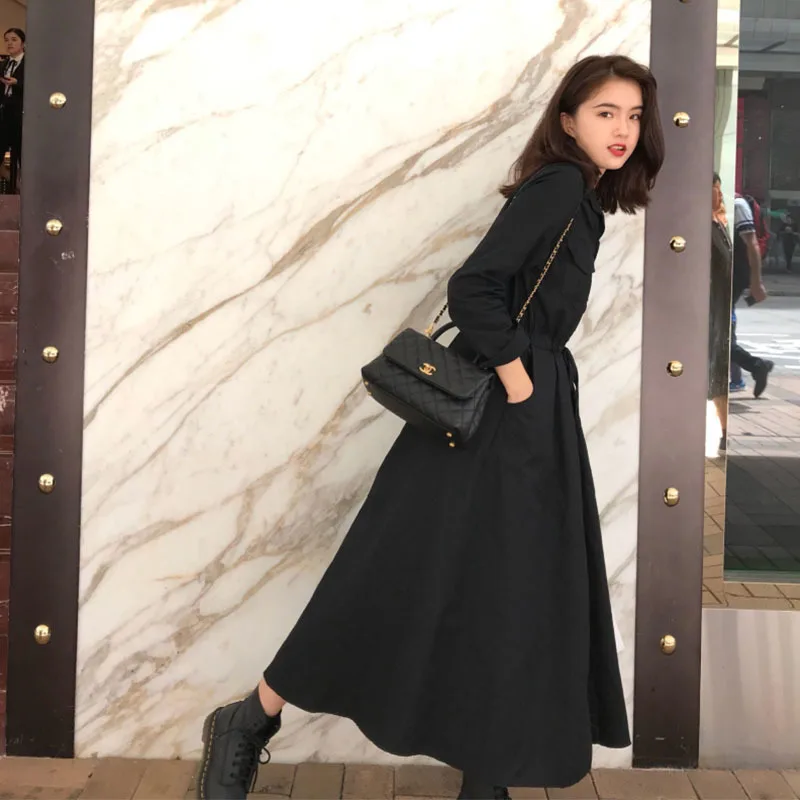 2019 Vintage Temperament Skater Long Sleeve Maxi Black Gothic Dress Elegant Women Autumn Dresses For Female Vestido Robe Tunic
2019 Vintage Temperament Skater Long Sleeve Maxi Black Gothic Dress Elegant Women Autumn Dresses For Female Vestido Robe Tunic