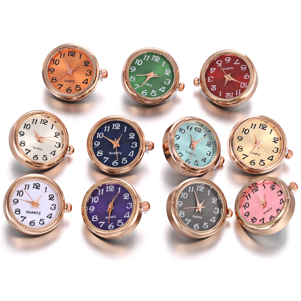

1PCS Rose Gold Silver Glass Watch Snap Button Interchangeable Jewelry Replaceable 18mm Snap Buttons for Snaps Bracelet