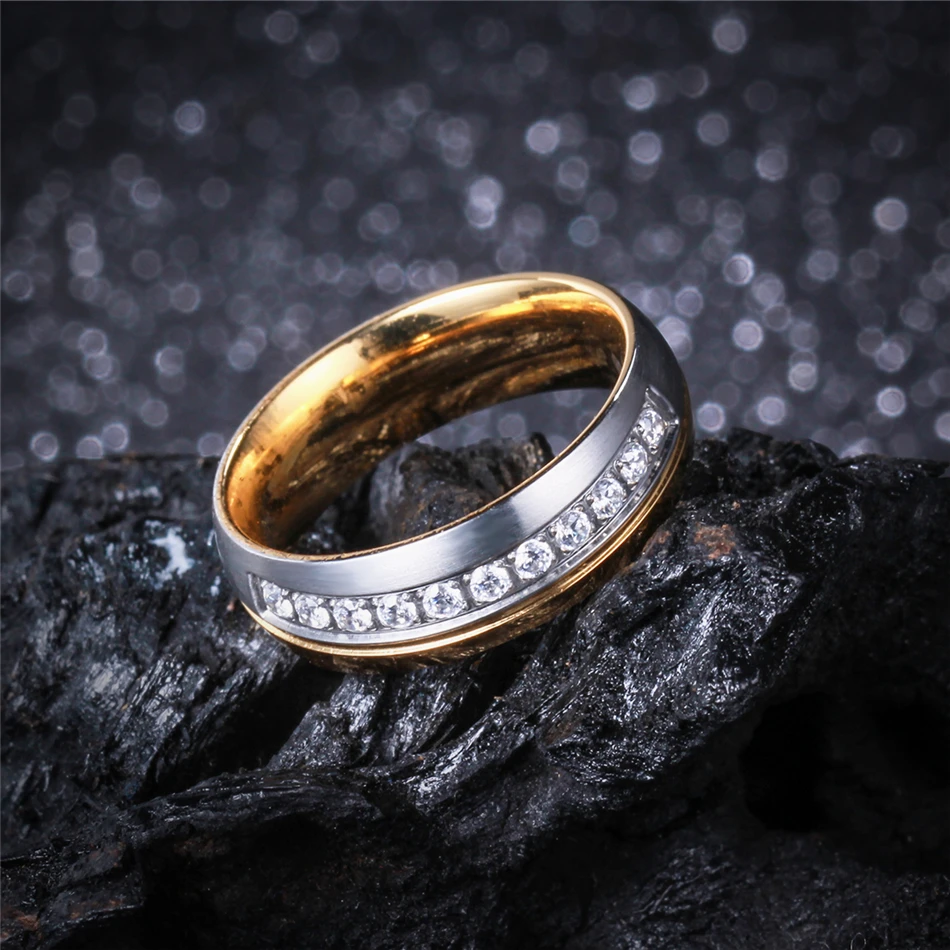 Soul Men Zirconia Wedding Ring for Women Men Gold Color Engagement Titanium Steel Lovers Jewlery Anniversary Gift US Size 5-9
Soul Men Zirconia Wedding Ring for Women Men Gold Color Engagement Titanium Steel Lovers Jewlery Anniversary Gift US Size 5-9