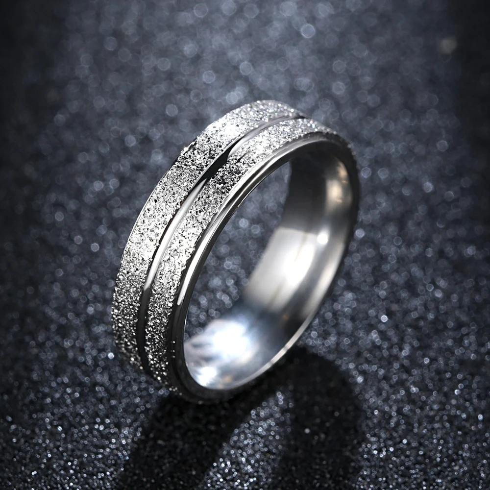 Fashion Stainless Steel Ring Men's And Women's Gift Fashion Female Grooved Double Beveled Sand Surface Mm Trendy Metal Ring
Fashion Stainless Steel Ring Men's And Women's Gift Fashion Female Grooved Double Beveled Sand Surface Mm Trendy Metal Ring