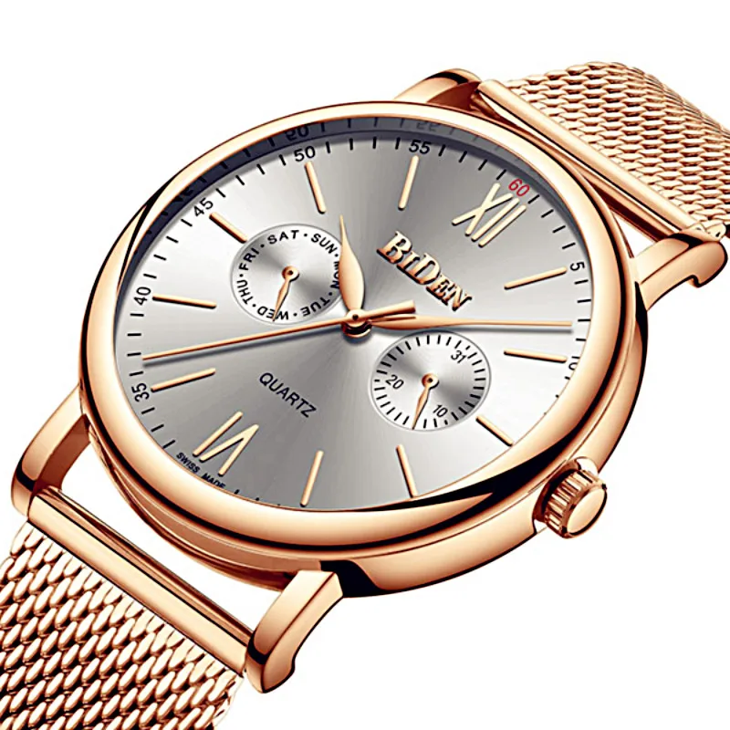 BIDDEN Brand Luxury Men Japan Movement Quartz Watch Male Slim Mesh Steel Clock Date Week Wristwatch Waterproof Relogio Masculino
BIDDEN Brand Luxury Men Japan Movement Quartz Watch Male Slim Mesh Steel Clock Date Week Wristwatch Waterproof Relogio Masculino