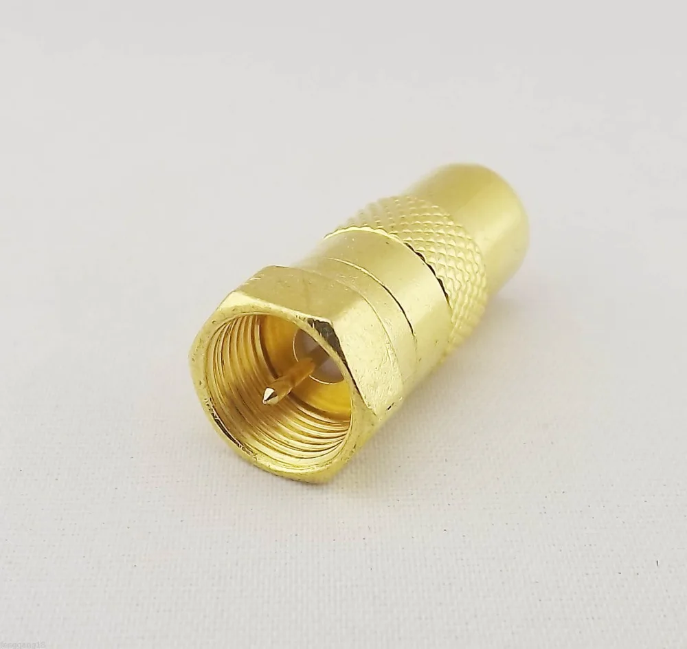 50pcs Gold F Male Plug To PAL TV Male Straight Coaxial Cable RF Adapter Connector
50pcs Gold F Male Plug To PAL TV Male Straight Coaxial Cable RF Adapter Connector