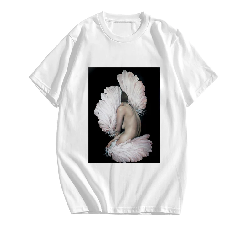 Cotton Harajuku Aesthetics Tshirt Sexy Flowers Feather Print Short Sleeve Tops & Tees Fashion Casual Couple T Shirt
Cotton Harajuku Aesthetics Tshirt Sexy Flowers Feather Print Short Sleeve Tops & Tees Fashion Casual Couple T Shirt