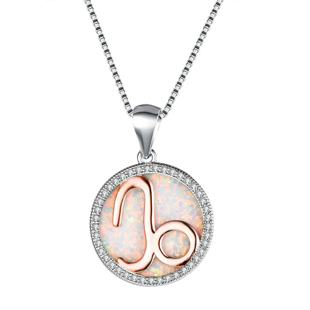 Big Round 925 Sterling Silver Crystal Capricorn Pendant Necklaces White Blue Fire Opal Women Collar Necklaces Jewelry 2019
Big Round 925 Sterling Silver Crystal Capricorn Pendant Necklaces White Blue Fire Opal Women Collar Necklaces Jewelry 2019