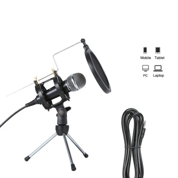 Professional Condenser Microphone Mini Portable Recording Microphone Set for Voice Recording with Stand USB Cable
Professional Condenser Microphone Mini Portable Recording Microphone Set for Voice Recording with Stand USB Cable
