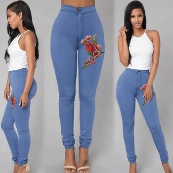 Embroidery Flower Cowboy Pants Women's High Waist Stretch Pencil Pants Skinny Spring Autumn Casual Slim Plus Size Trousers
Embroidery Flower Cowboy Pants Women's High Waist Stretch Pencil Pants Skinny Spring Autumn Casual Slim Plus Size Trousers