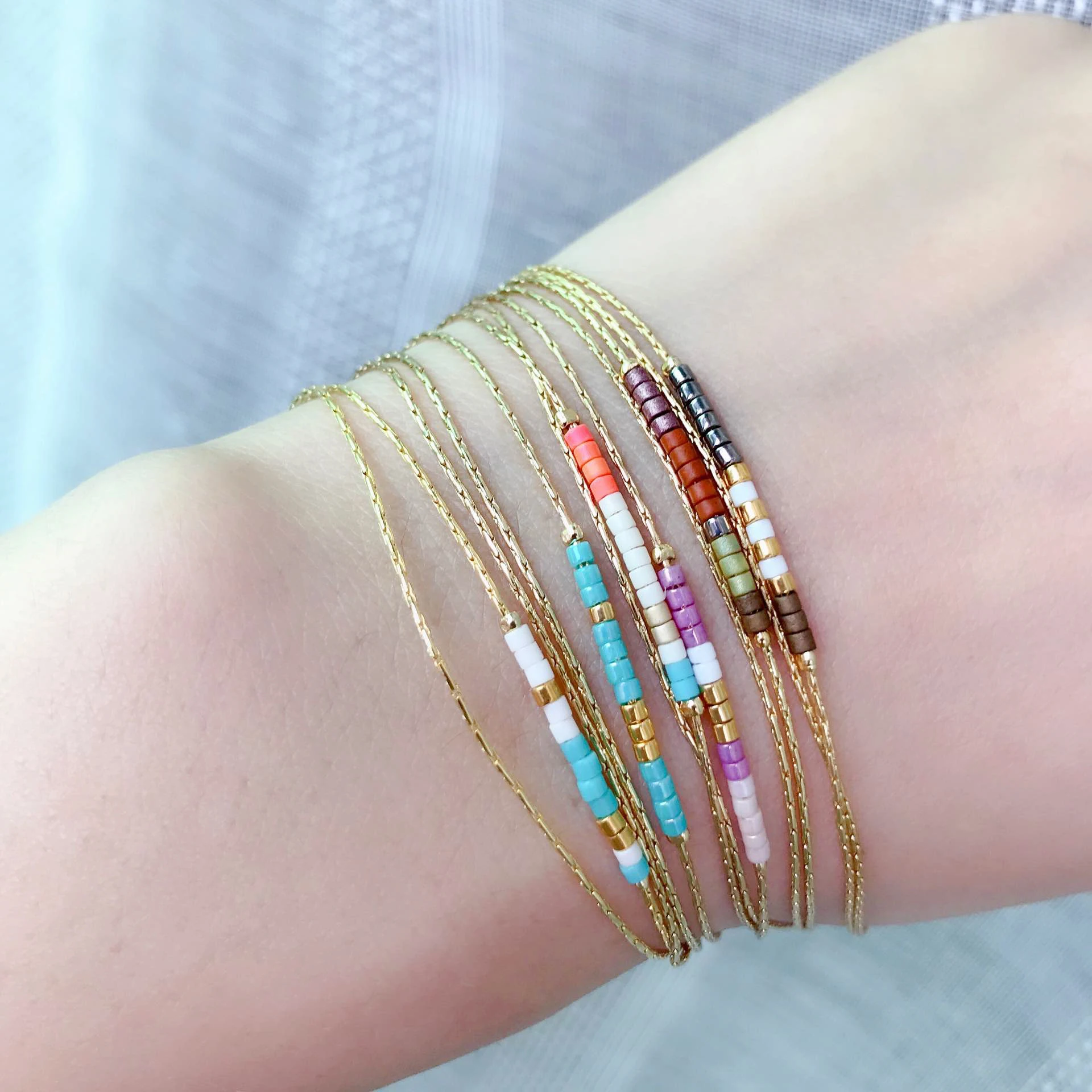 Gold Thin Double-layer Bracelets For Women Bijou MultiColor Beads Stone Miyuki Bracelet Adjustable Love Pulseara Jewelry Gift
Gold Thin Double-layer Bracelets For Women Bijou MultiColor Beads Stone Miyuki Bracelet Adjustable Love Pulseara Jewelry Gift