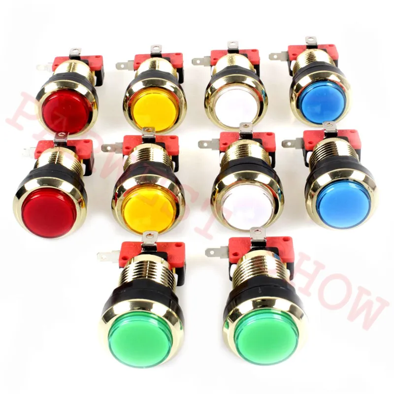 Free Shipping High Quality 10pcs 12V LED Illuminated button Gold plated Push Button With Micro-switch for Arcade LED button Part
Free Shipping High Quality 10pcs 12V LED Illuminated button Gold plated Push Button With Micro-switch for Arcade LED button Part