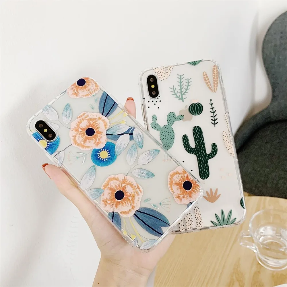 Fashion Phone Case For iPhone XS Max XR 6 6s 7 8 Plus X Shockproof Transparent Soft TPU Classical Flowers & Cactus Back Cover
Fashion Phone Case For iPhone XS Max XR 6 6s 7 8 Plus X Shockproof Transparent Soft TPU Classical Flowers & Cactus Back Cover