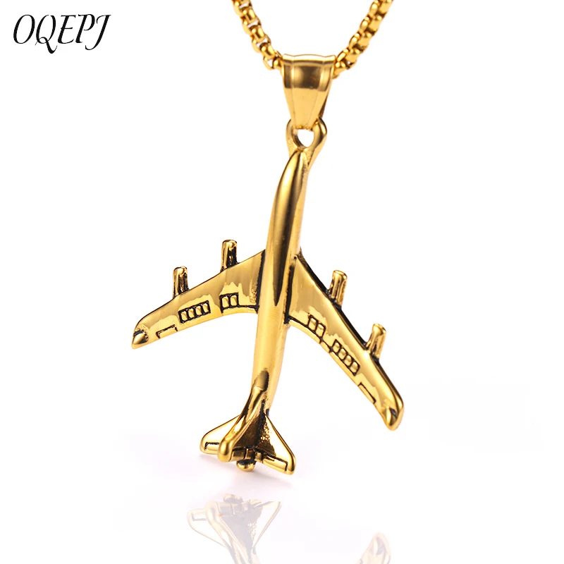 OQEPJ Trendy Air Plane Necklace Pendant 316L Stainless Steel Air Plane Necklace Gold Silver Color High Polished Men Jewelry Gift
OQEPJ Trendy Air Plane Necklace Pendant 316L Stainless Steel Air Plane Necklace Gold Silver Color High Polished Men Jewelry Gift