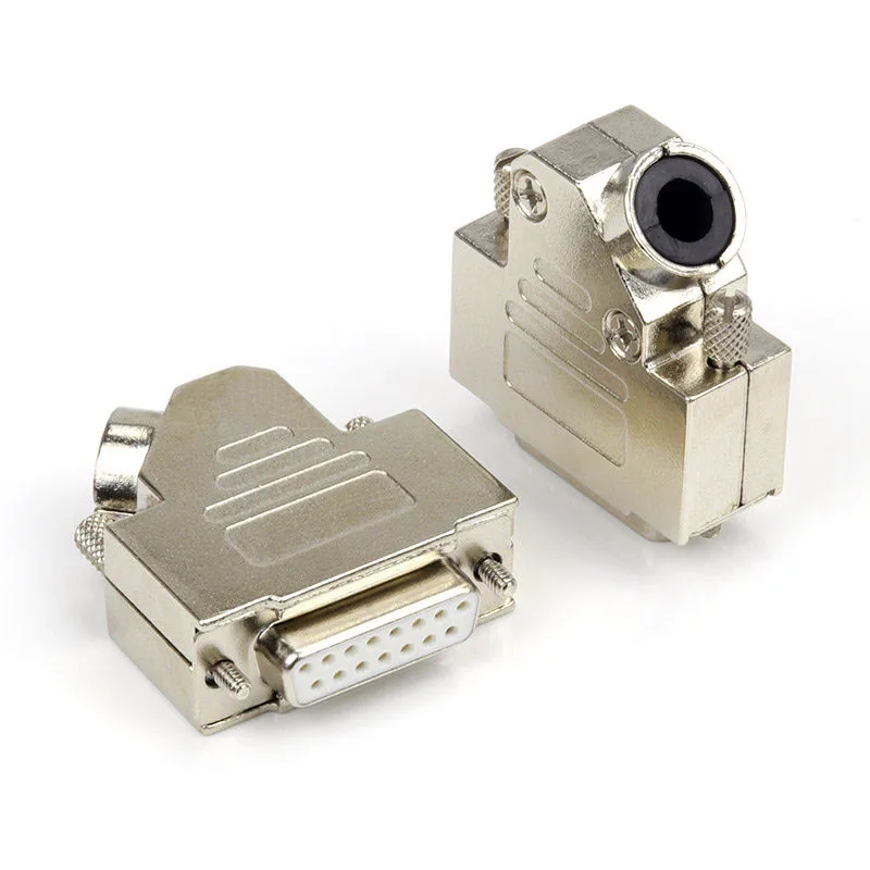 Pure copper plated DB15 45 degree angled outlet shell 2 rows of 15 needle male female connector Metal housing plug
Pure copper plated DB15 45 degree angled outlet shell 2 rows of 15 needle male female connector Metal housing plug