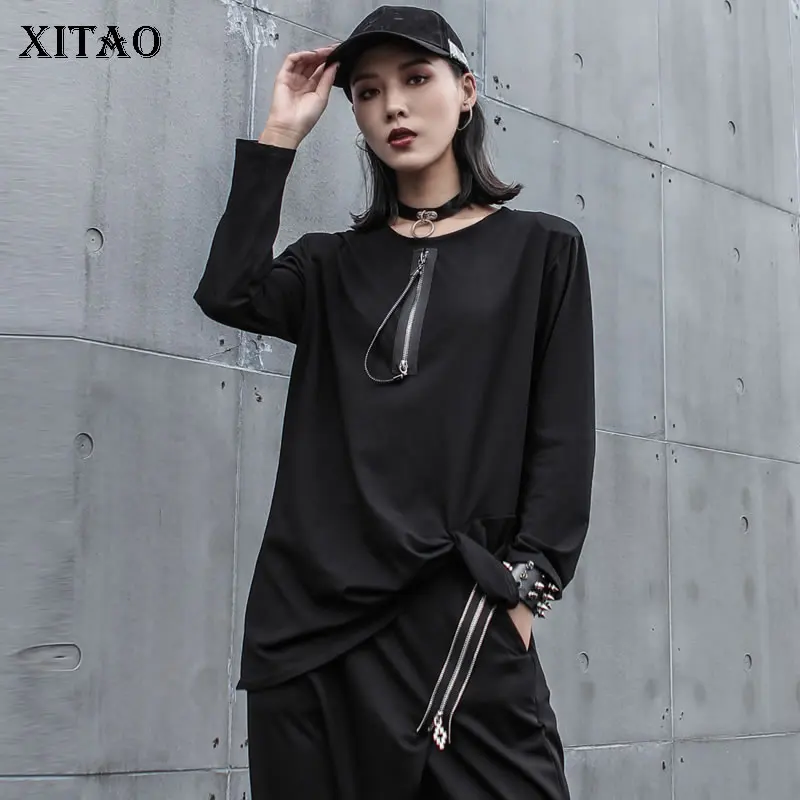 XITAO Irregular Pleated Black Tee Women Clothes 2019 Match All Pullover Full Sleeve T Shirt Top Europe Simple Autumn WQR1361
XITAO Irregular Pleated Black Tee Women Clothes 2019 Match All Pullover Full Sleeve T Shirt Top Europe Simple Autumn WQR1361
