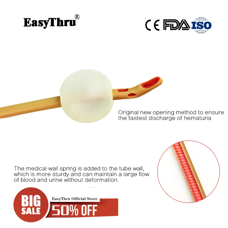 2pcs Enhanced high-flow medical 3 way latex Foley catheter large balloon urological surgery fast flushing tube
2pcs Enhanced high-flow medical 3 way latex Foley catheter large balloon urological surgery fast flushing tube
