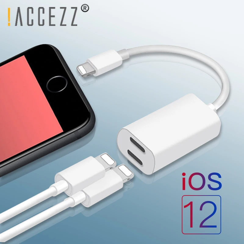 ! Адаптер ACCEZZ для телефона с двойной подсветкой разъем наушников iPhone X 7 8 XR XS MAX