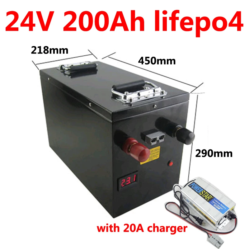 Waterproof 24V 200AH lifepo4 lithium Battery with BMS for Electric bicycle LCD for Inverter Solar RV EV AGV UPS + 20A Charger
Waterproof 24V 200AH lifepo4 lithium Battery with BMS for Electric bicycle LCD for Inverter Solar RV EV AGV UPS + 20A Charger