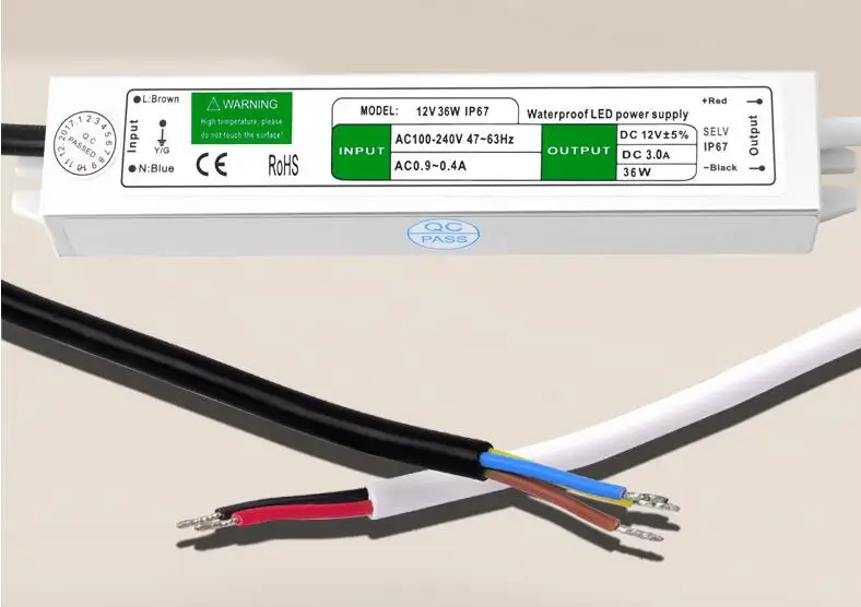 new 2020 Waterproof IP67 36w high power 3A 12V DC Constant voltage Led driver transformer 1pcs resell
new 2020 Waterproof IP67 36w high power 3A 12V DC Constant voltage Led driver transformer 1pcs resell