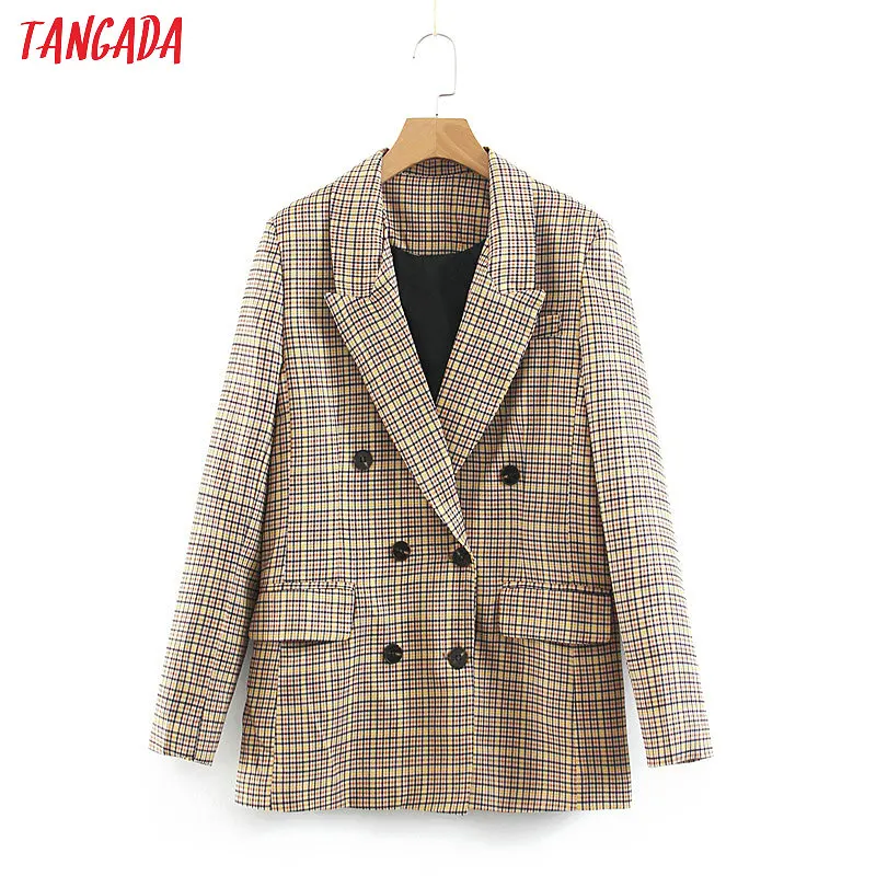 Tangada vintage plaid blazer women houndstooth print pockets turn down collar vogue blazer long sleeve coat retro tops SL234
Tangada vintage plaid blazer women houndstooth print pockets turn down collar vogue blazer long sleeve coat retro tops SL234