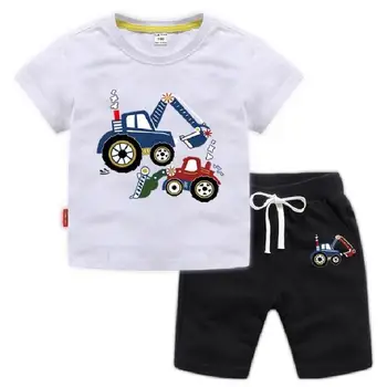 

Summer Baby Boys Girls Cartoon T-Shirt + Shorts Sets Fashion tracksuit Kids sets toddler boys cotton Sport Clothes